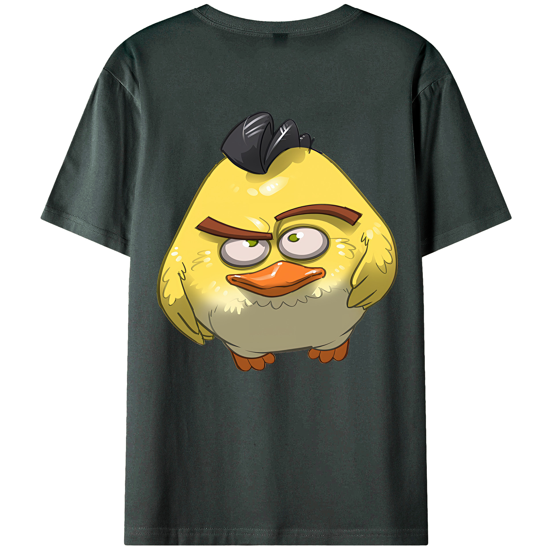 （画像用） Angry Birds アングリーバード 綿100％ メンズ半袖Tシャツ（バックプリント） 通気性